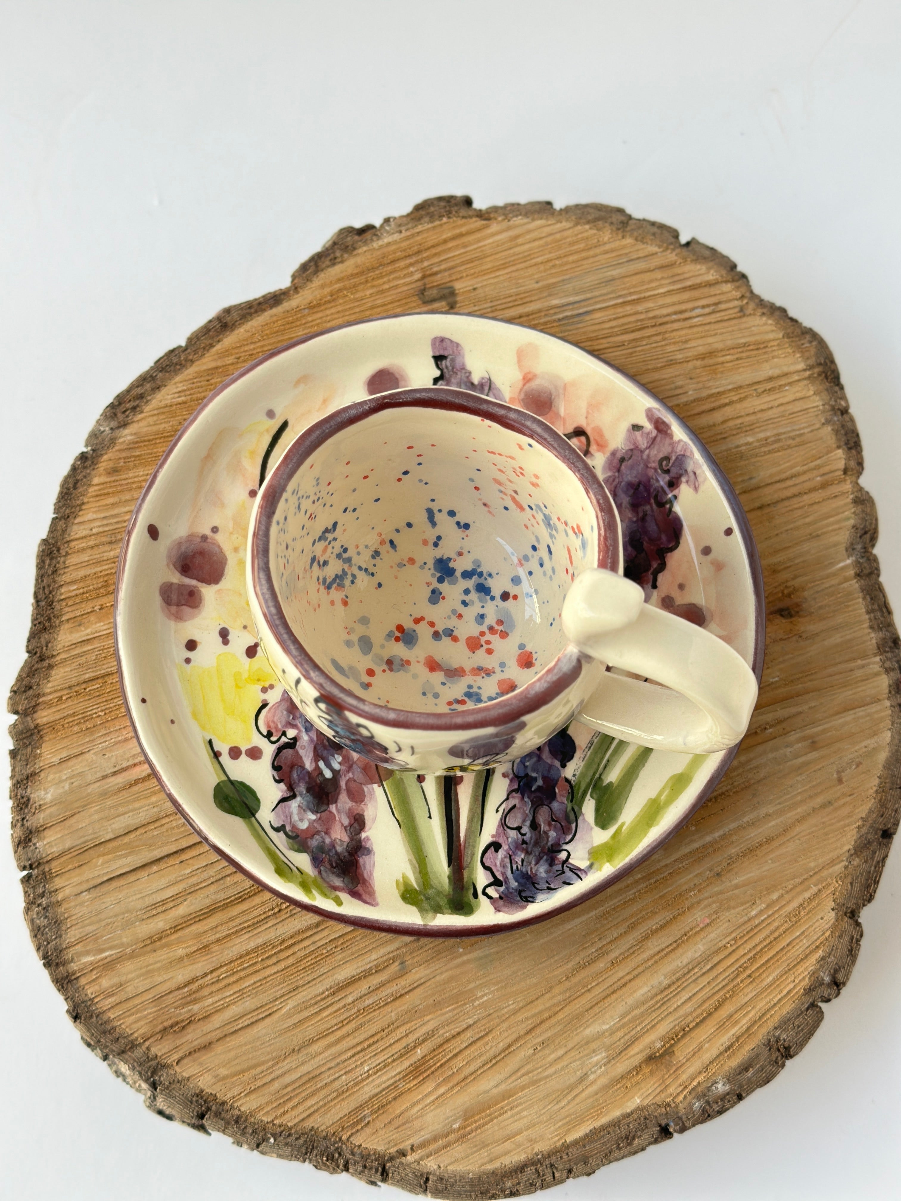 Jasmine flower Coffee mug and plate