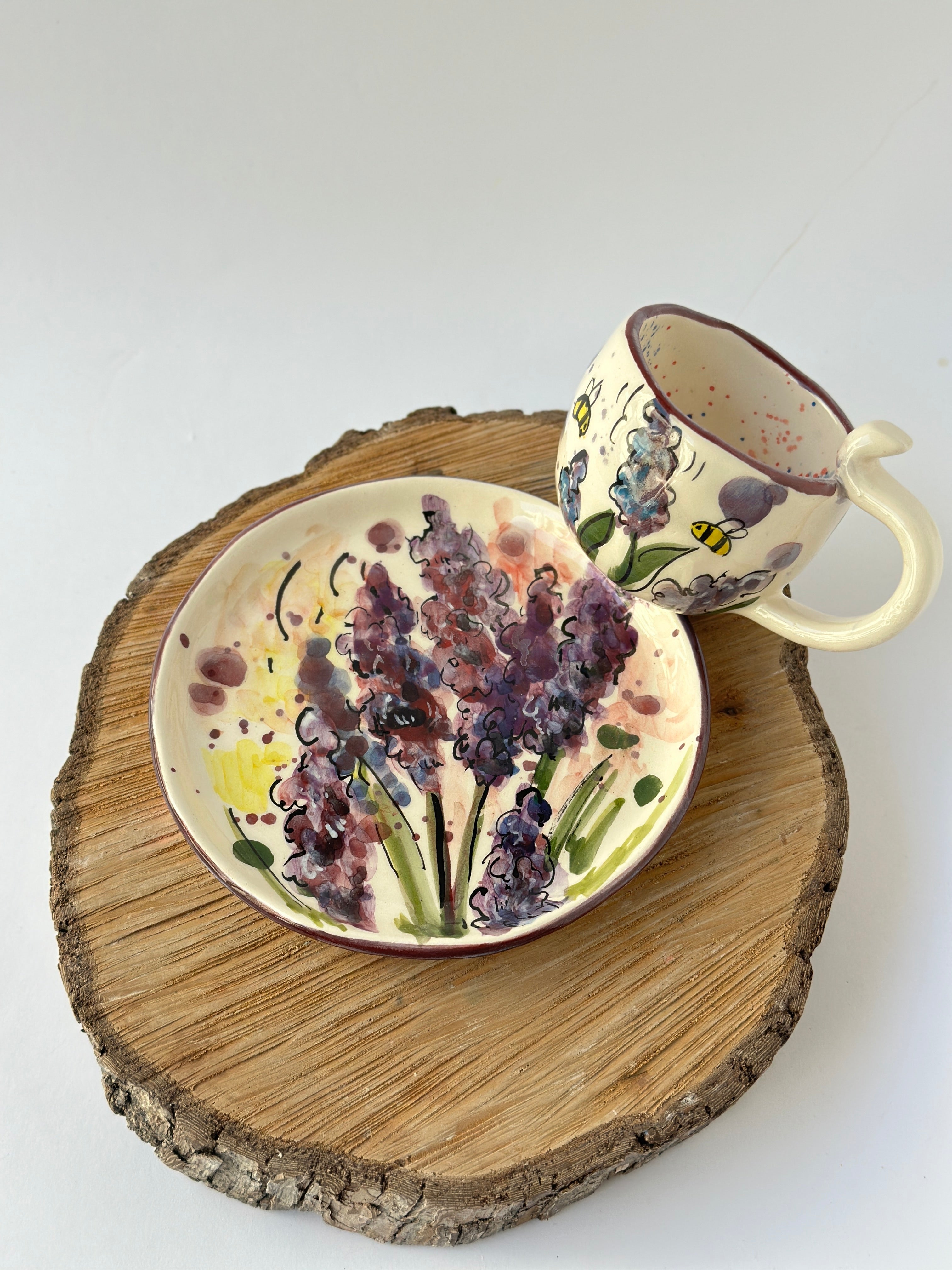 Jasmine flower Coffee mug and plate