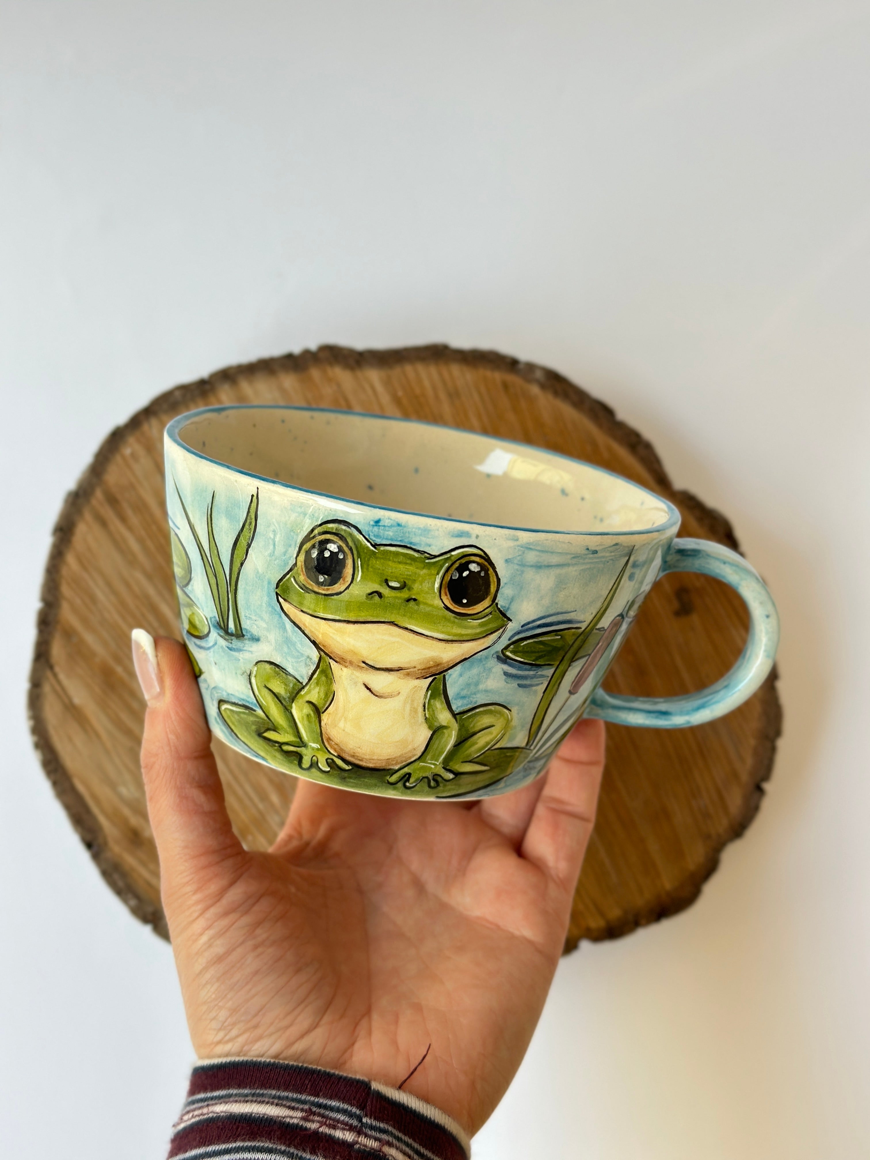 Frog handmade mug