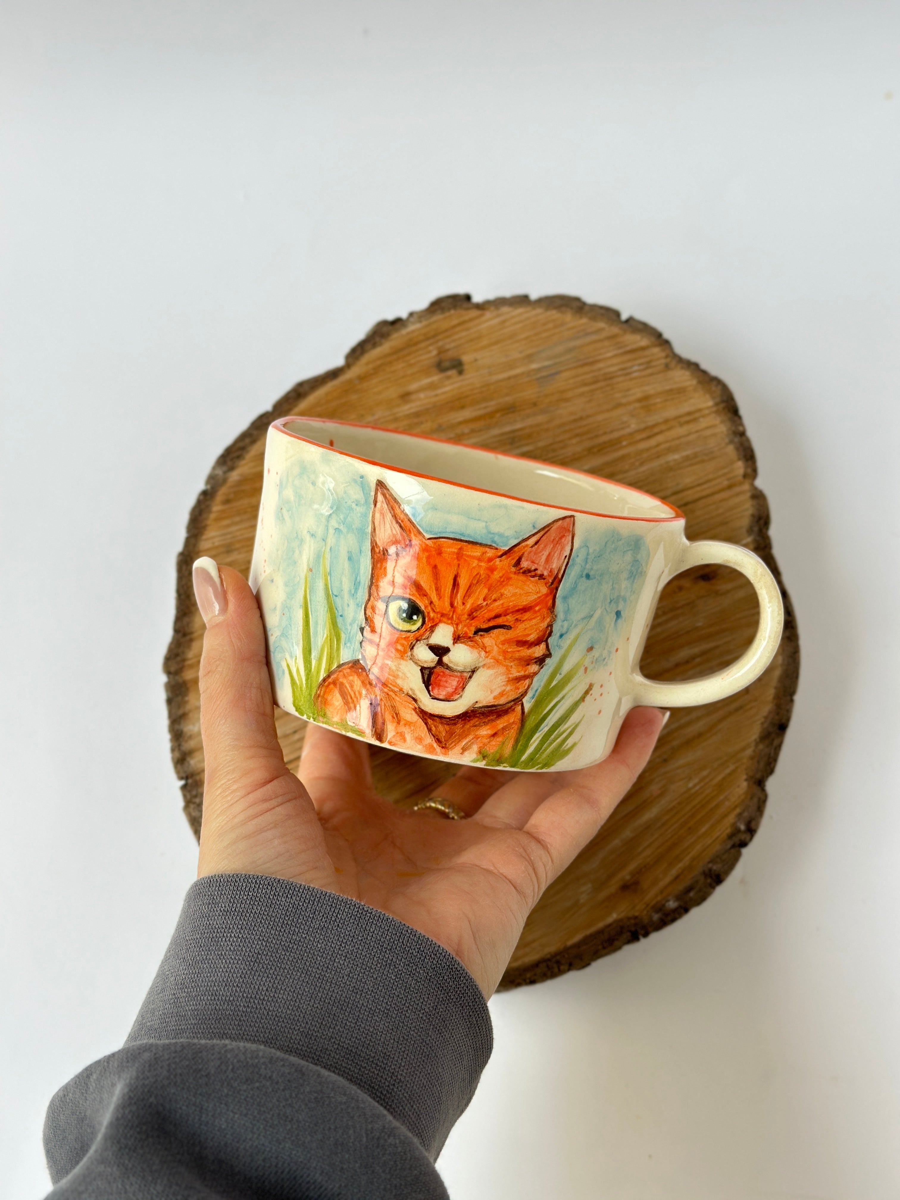 Cat handmade mug