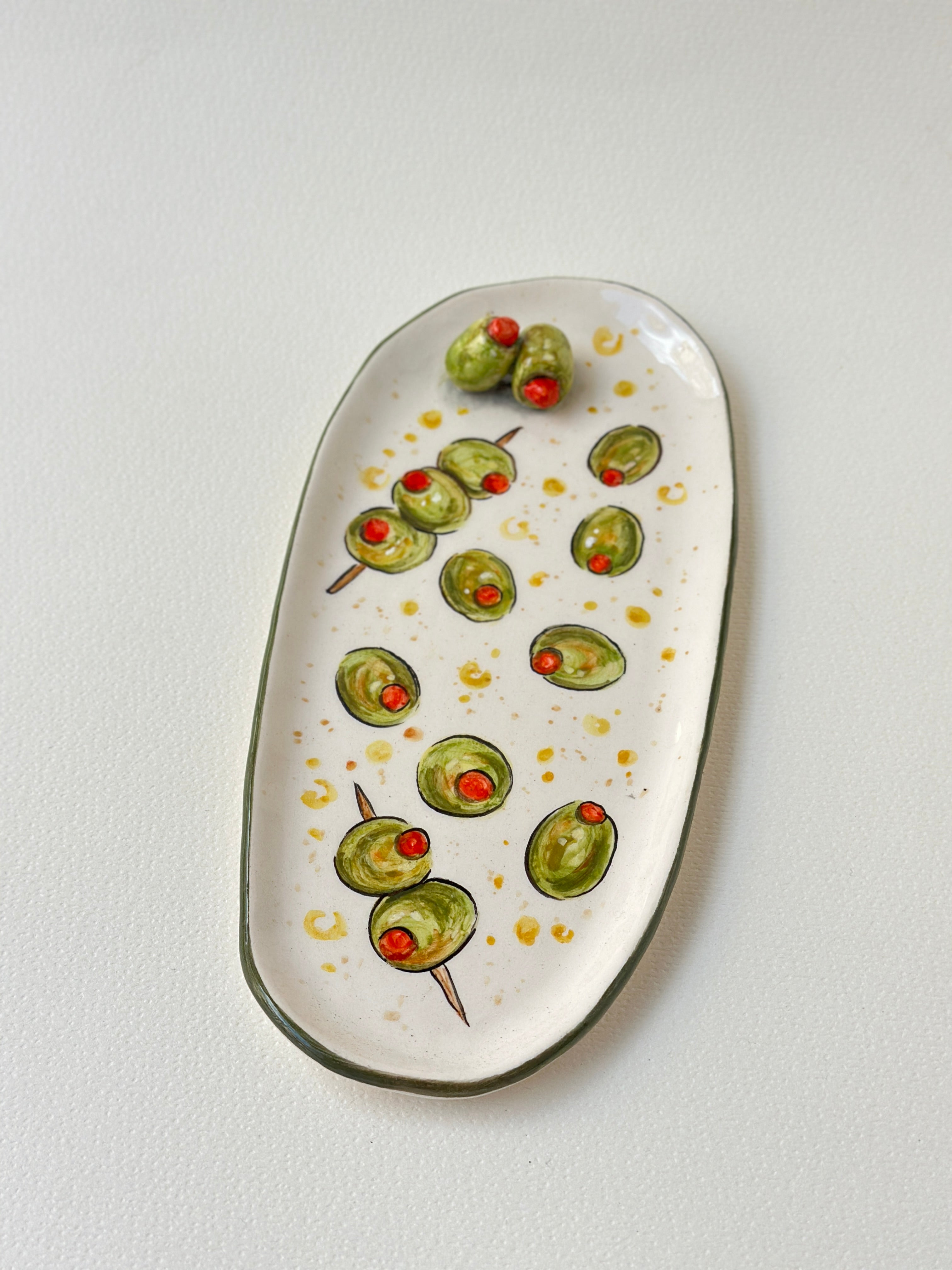 Olive handmade plate