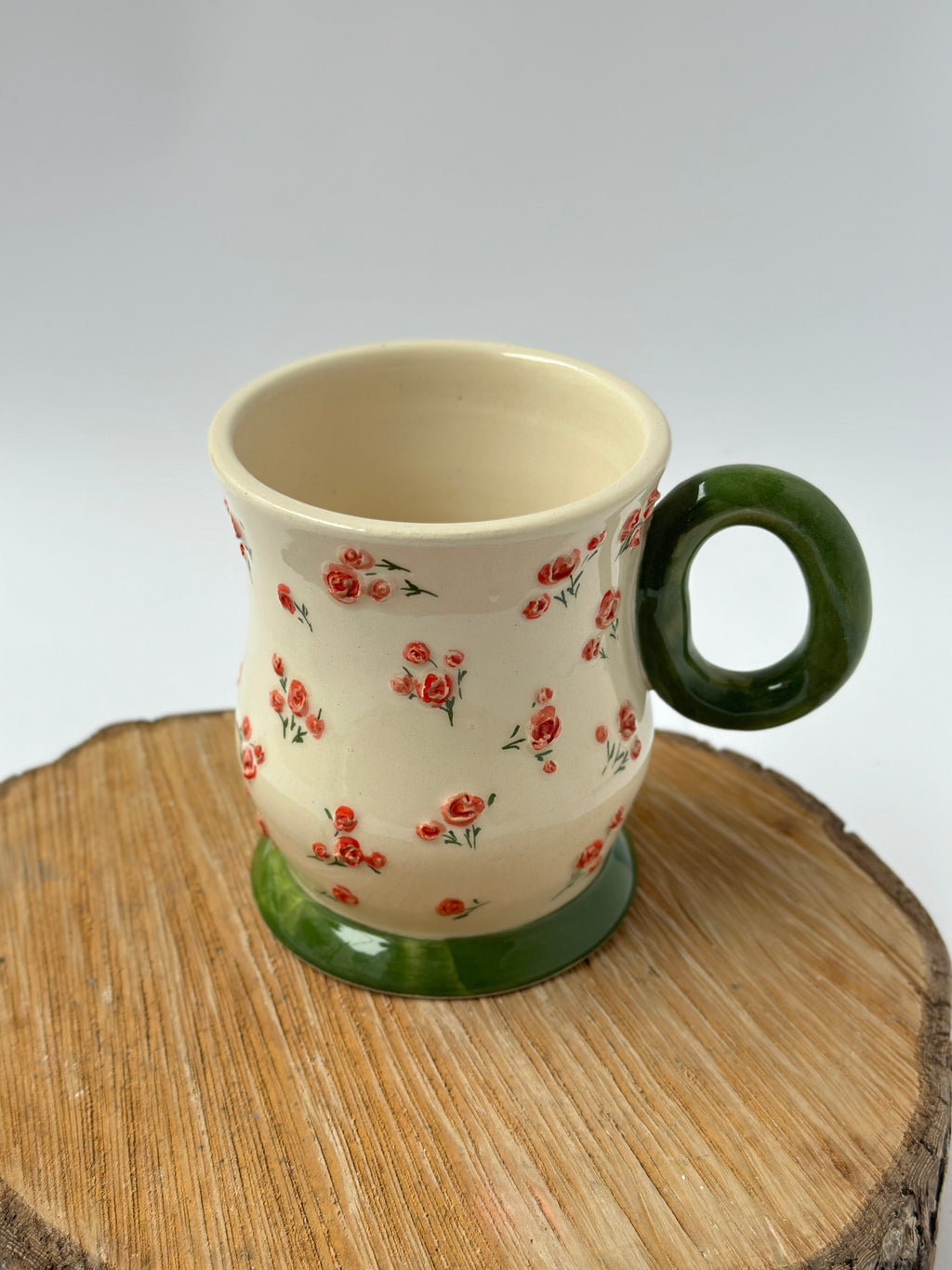 Handmade mug flowers roses