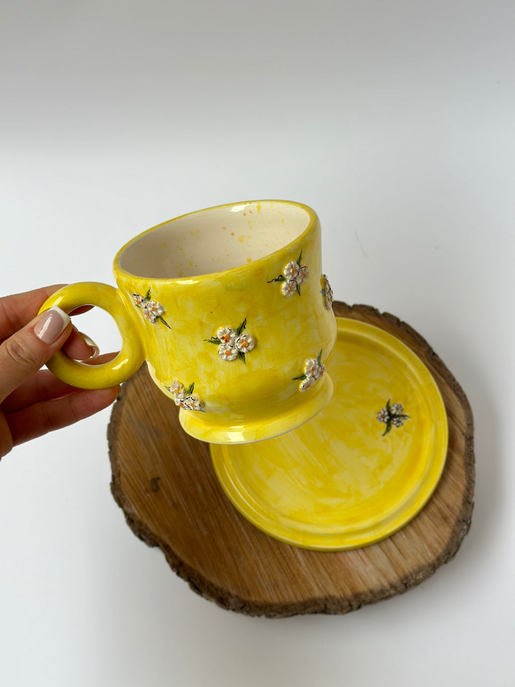 Daisy handmade mug and plate
