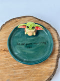 Baby yoda plate handmade ( small)