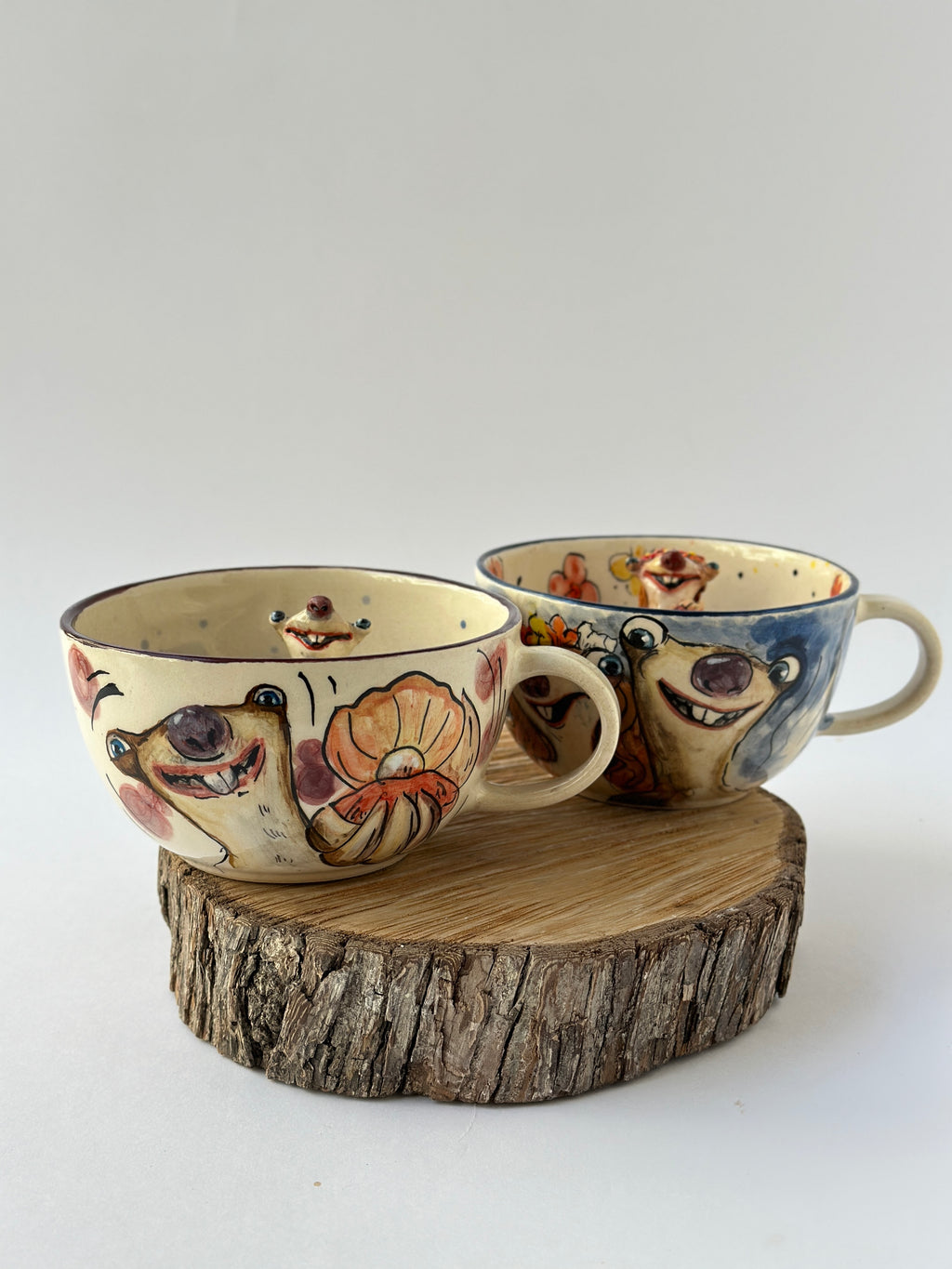Sid and Brooke couple handmade mugs