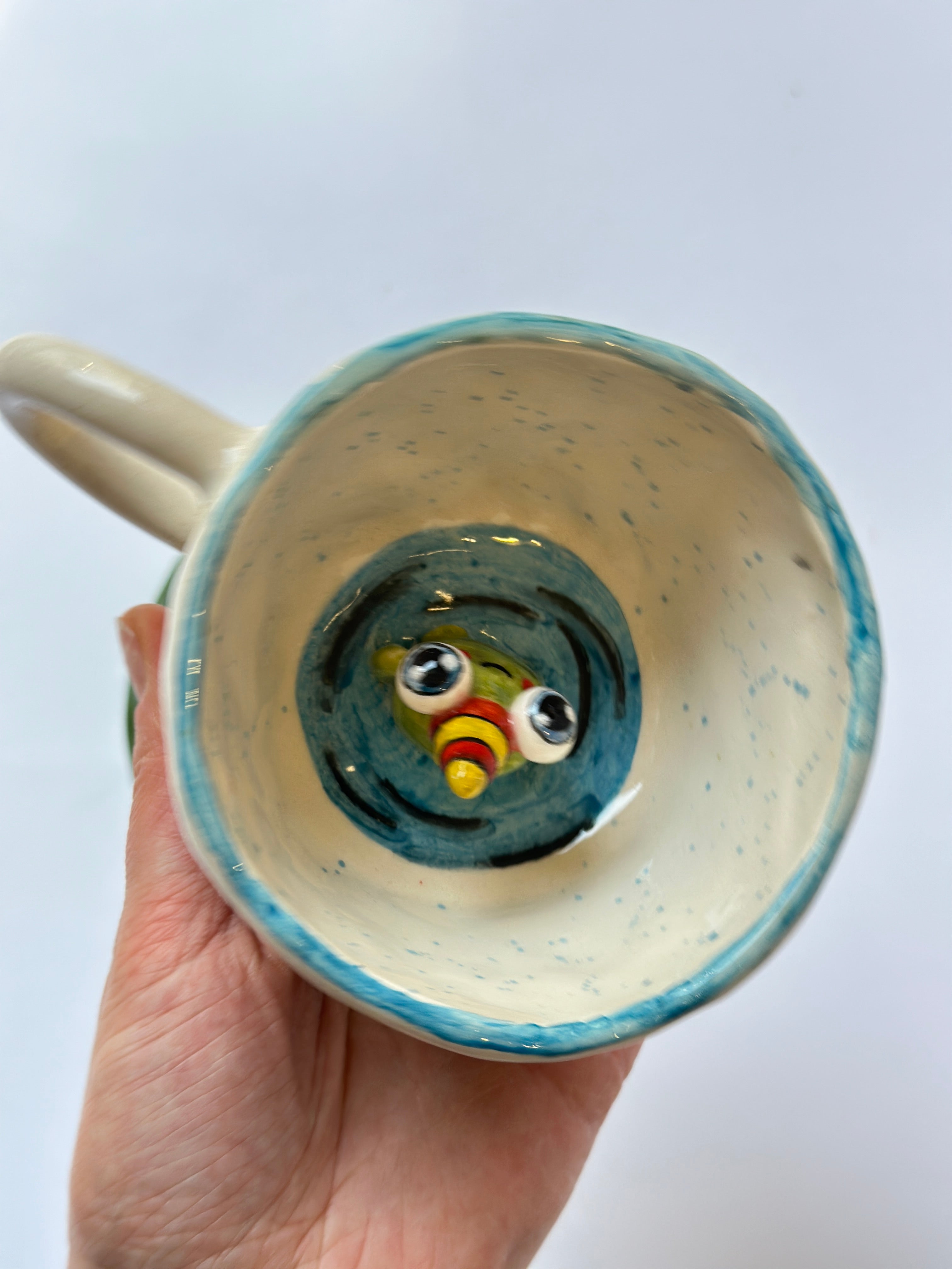 Frog handmade cup and plate