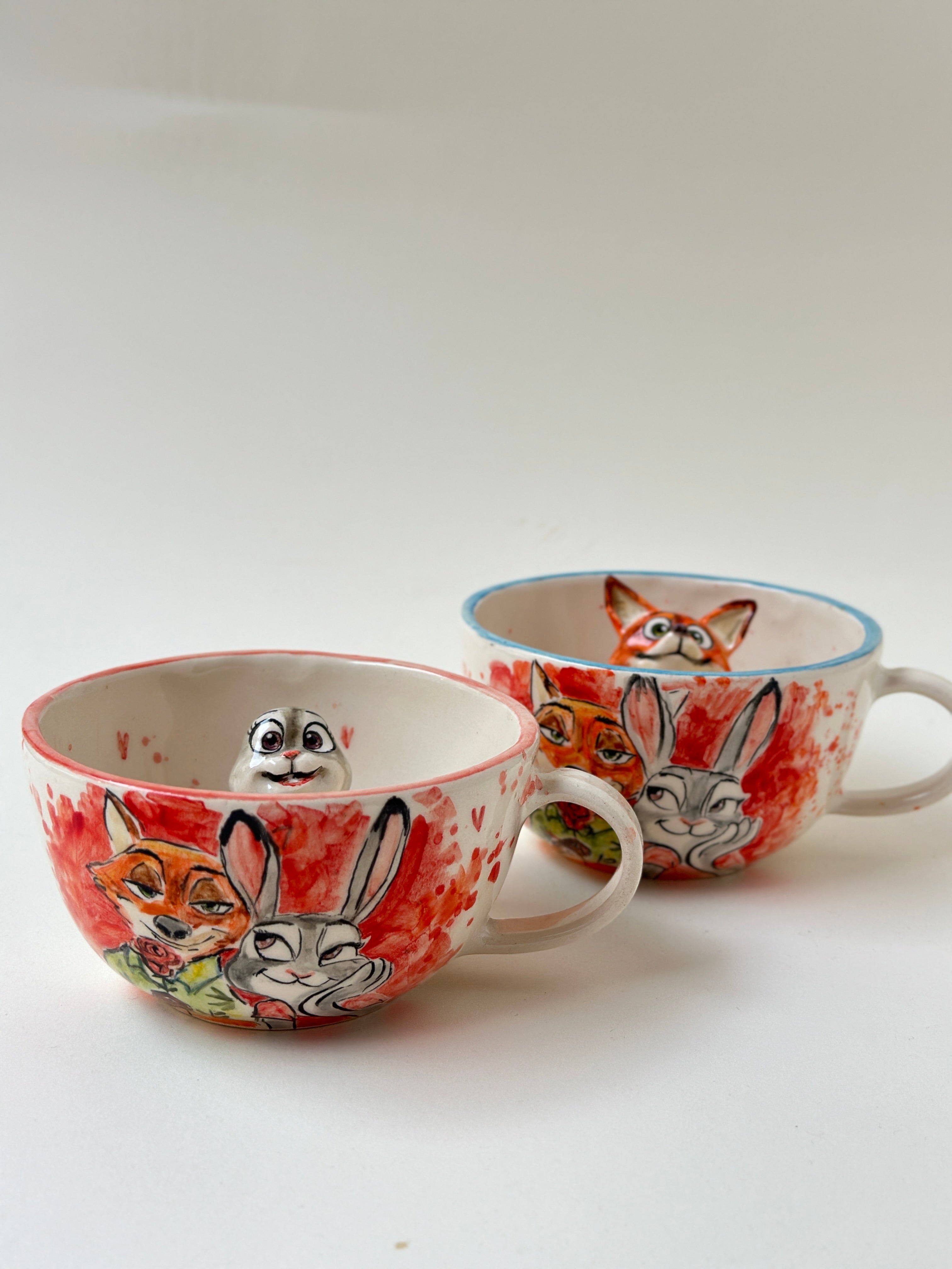 Zootopia Nick and Judy handmade mugs