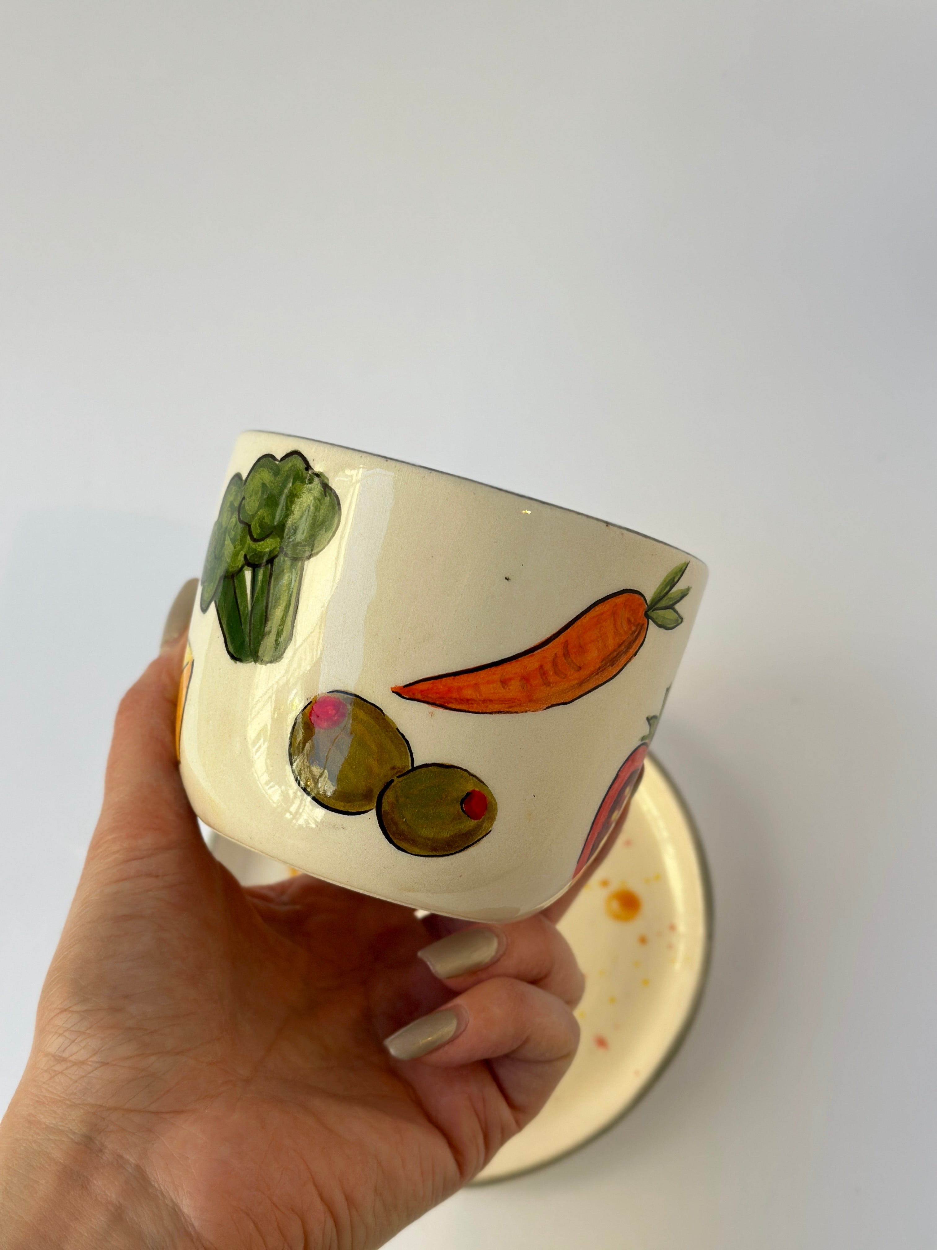 Ratatouille handmade mug and plate