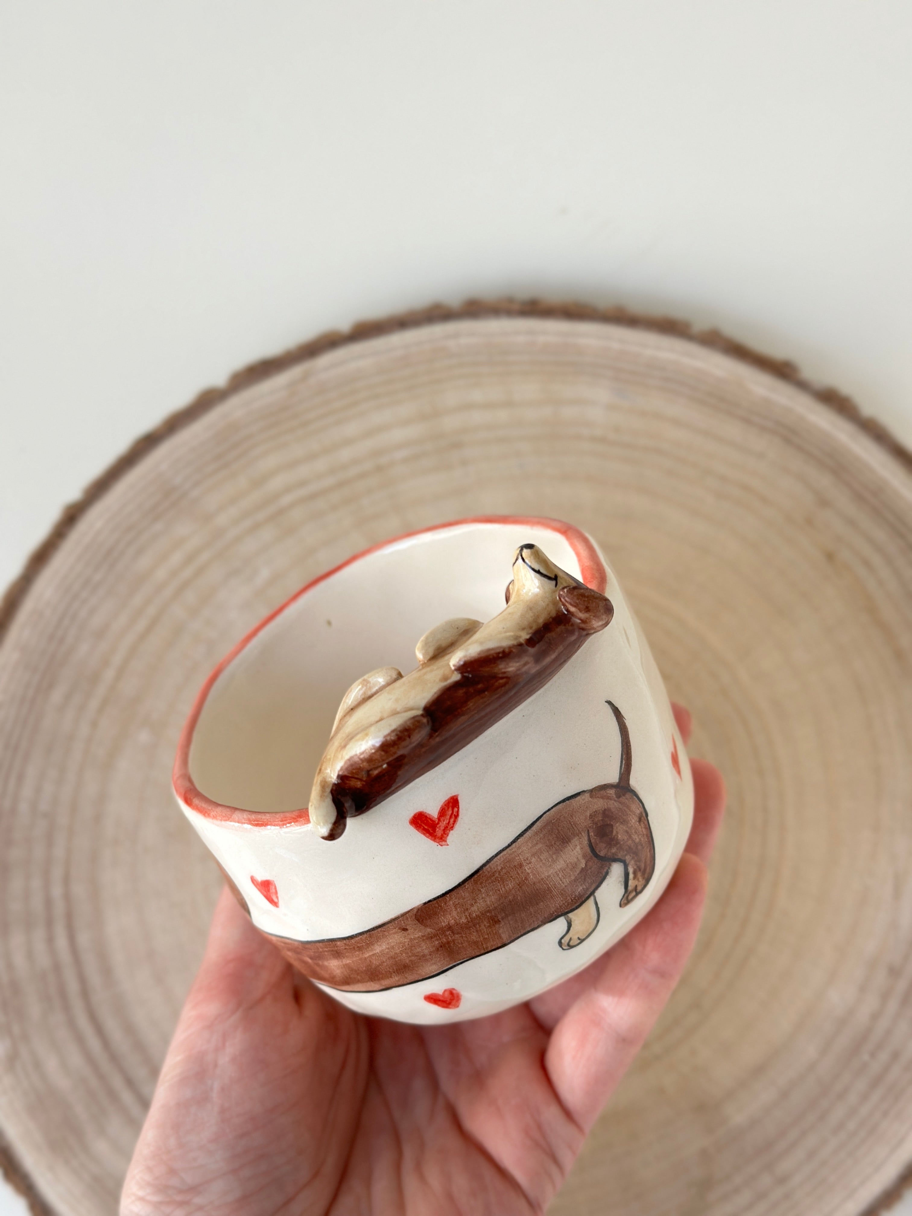 Dachshund handmade cup