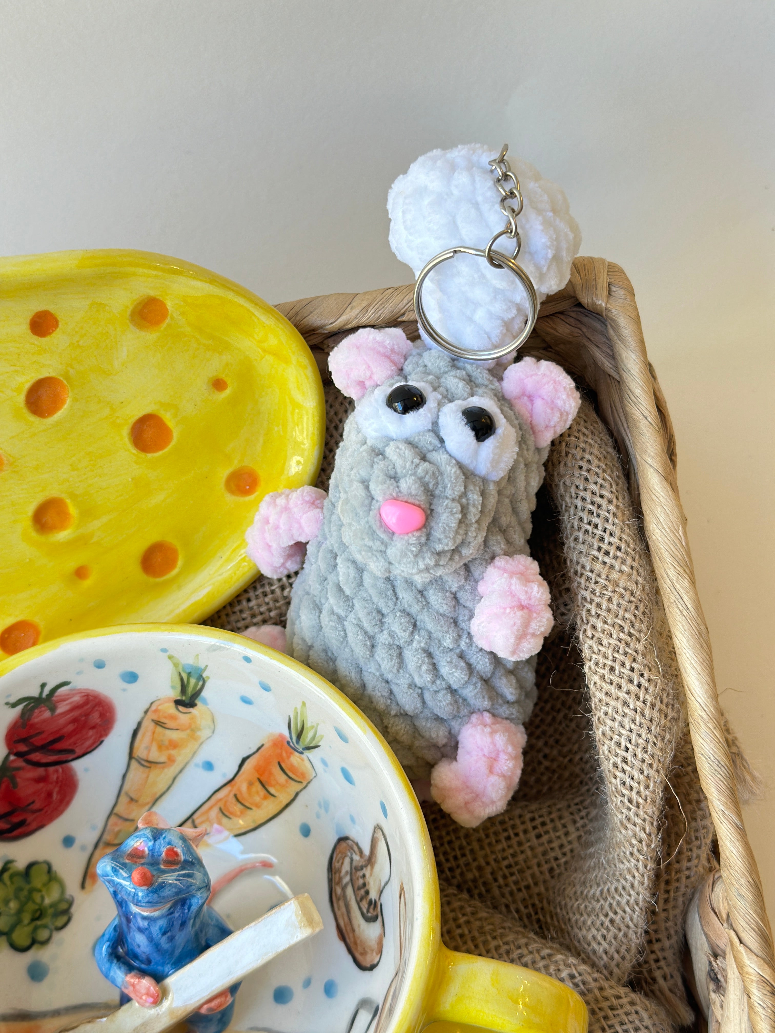 Ratatouille Remy handmade mug, plate and keychain