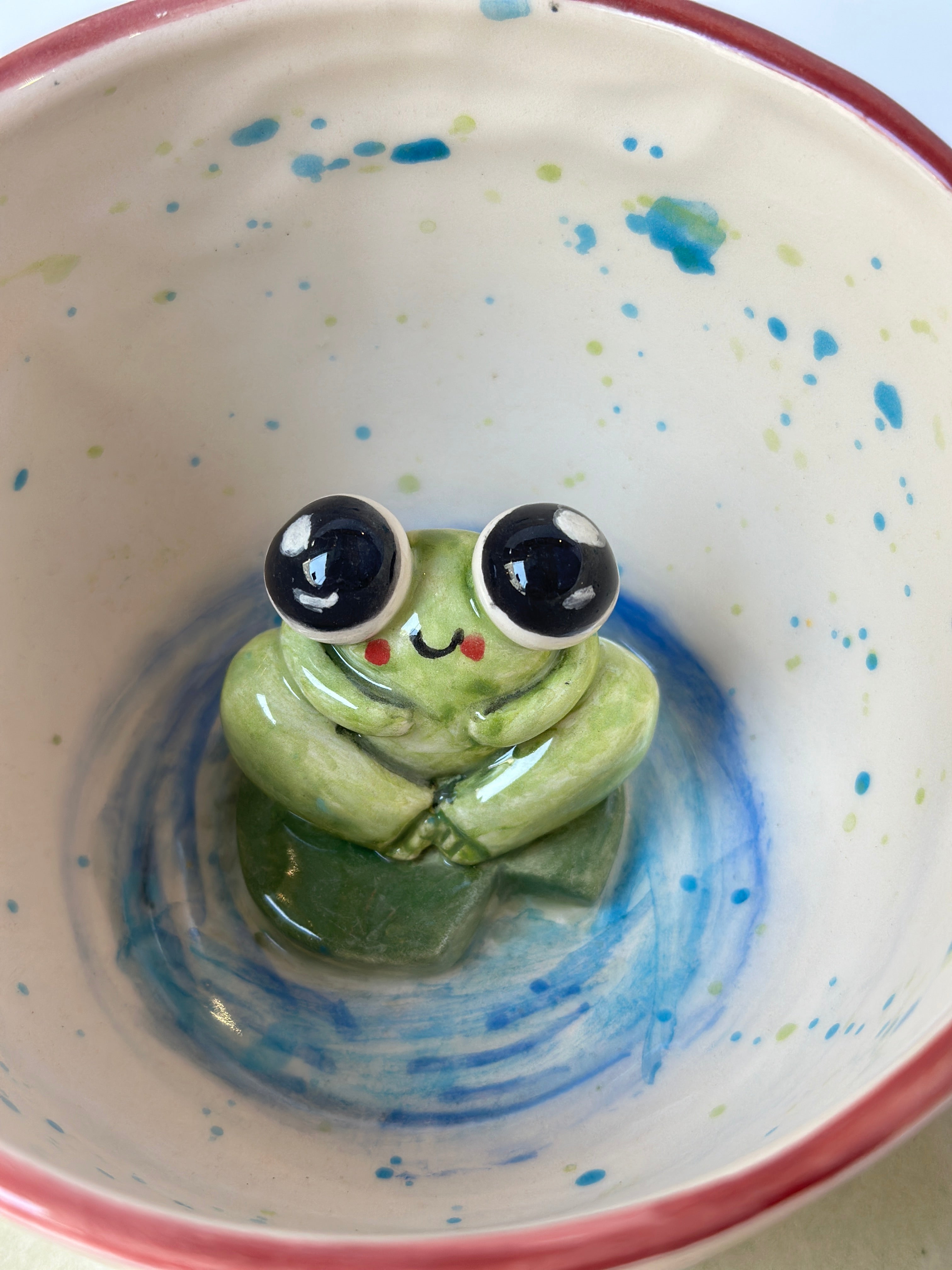 Frog handmade mug and plate