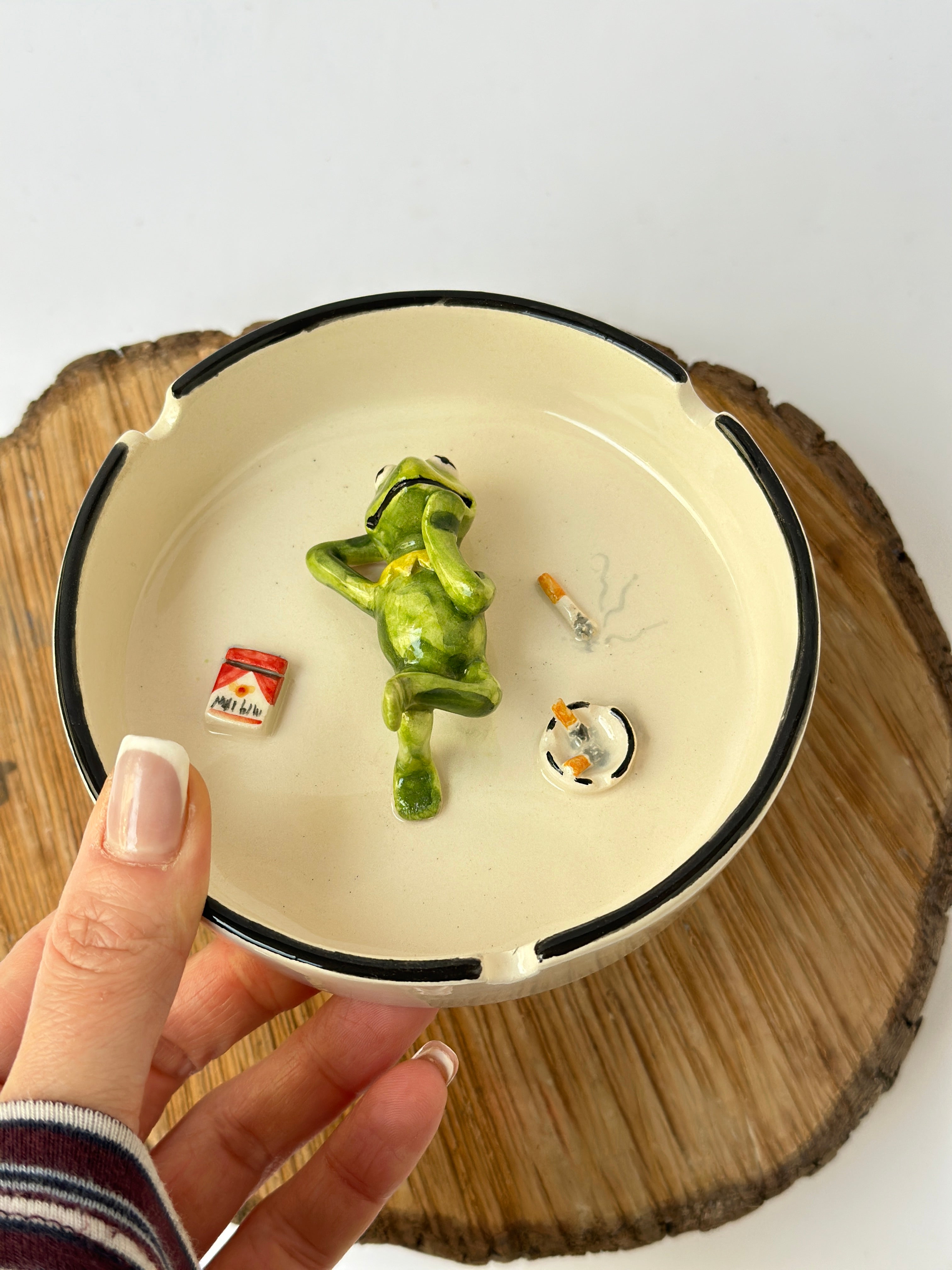 Kermit handmade ashtray