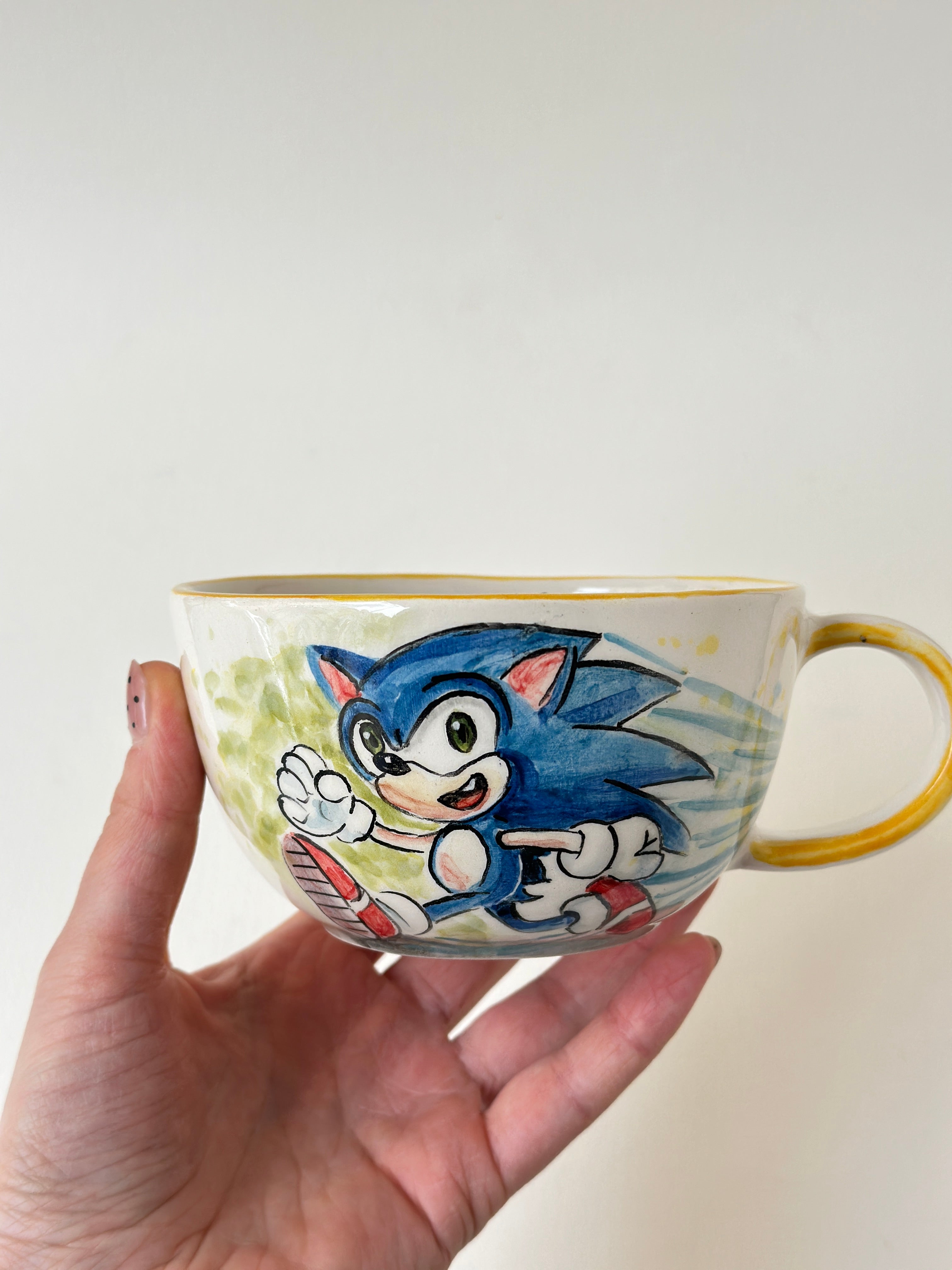 Sonic the Hedgehog handmade mug