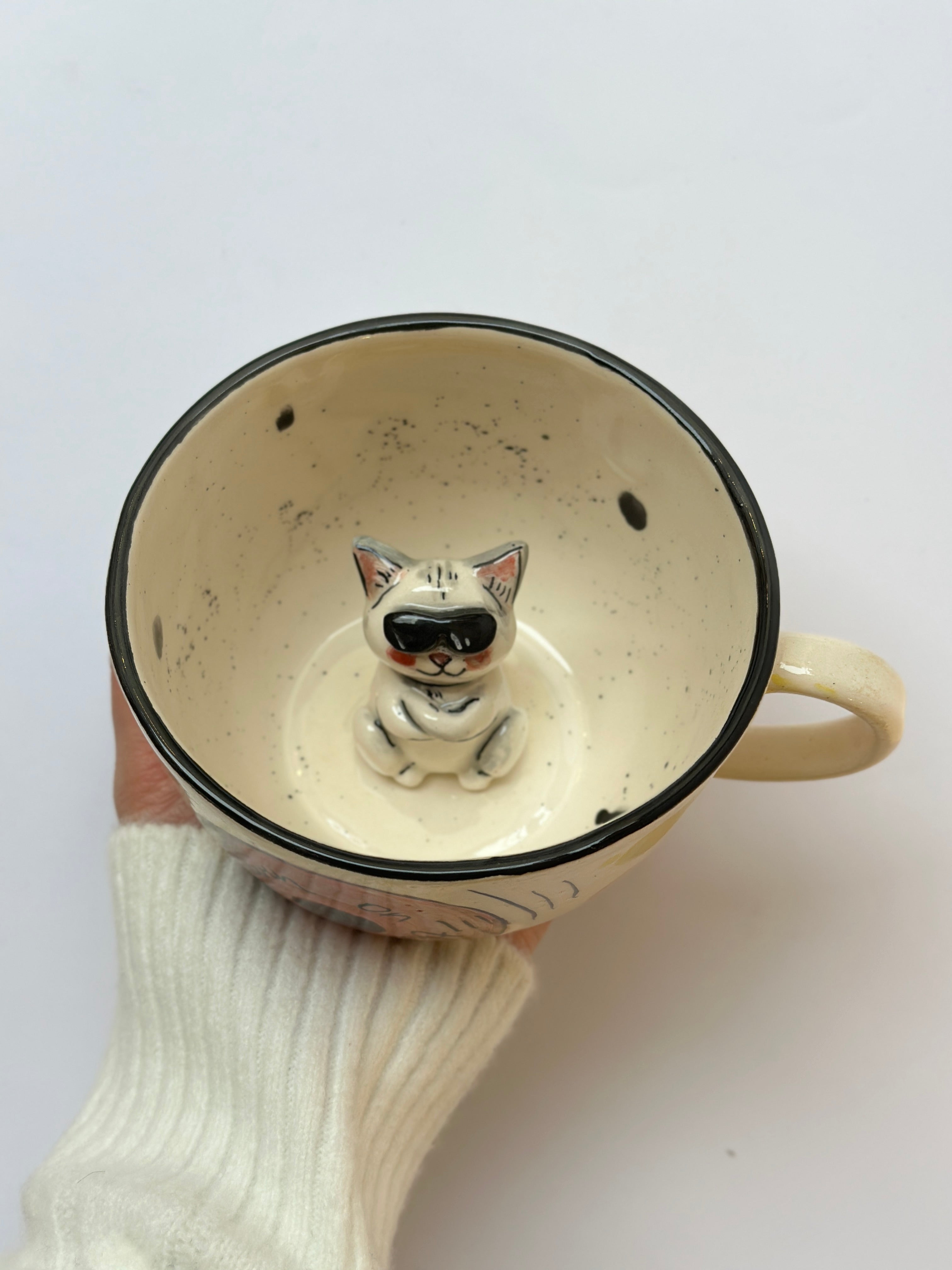 Cool Cat😌 handmade mug