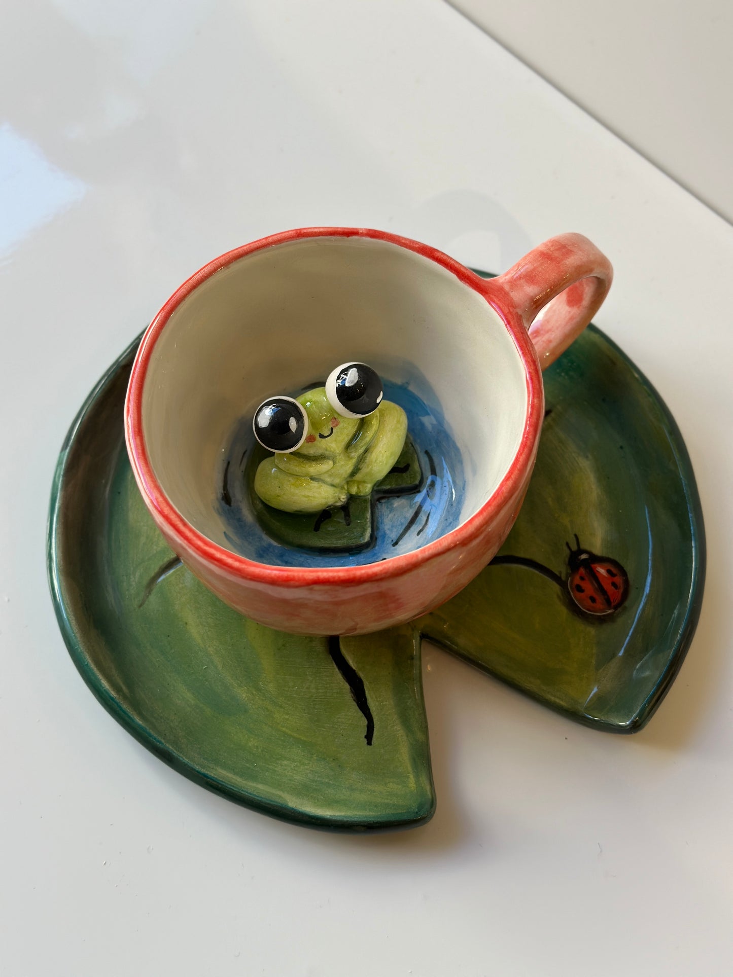 Frog handmade mug